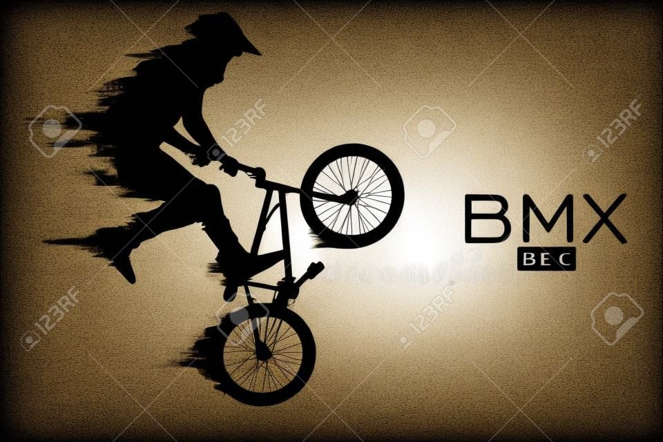 BMX ライダーのシルエット。ベクトル図