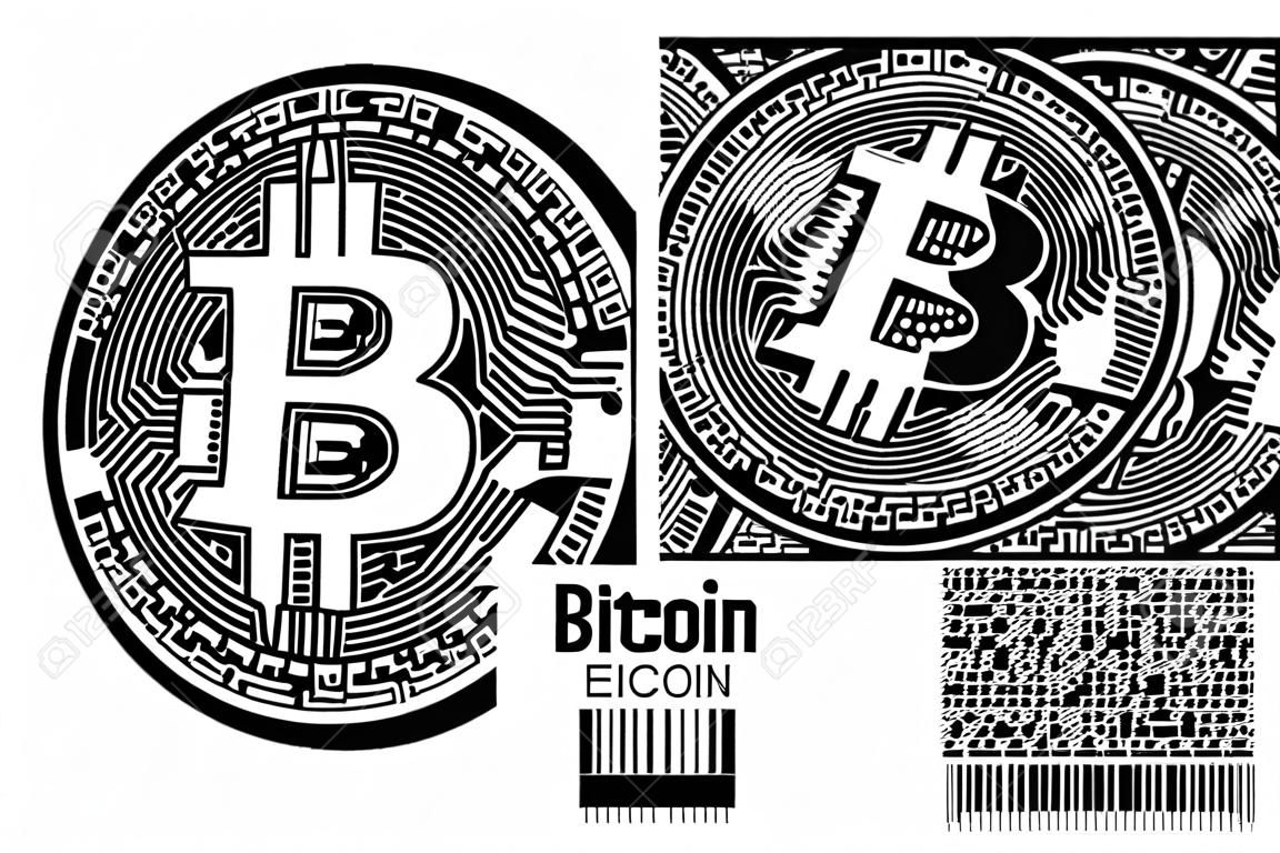 Bitcoin, illustration vectorielle de bitcoin physique.