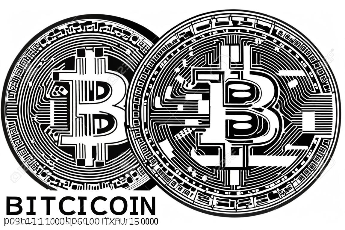 Bitcoin, ilustración física de vector de bitcoin.