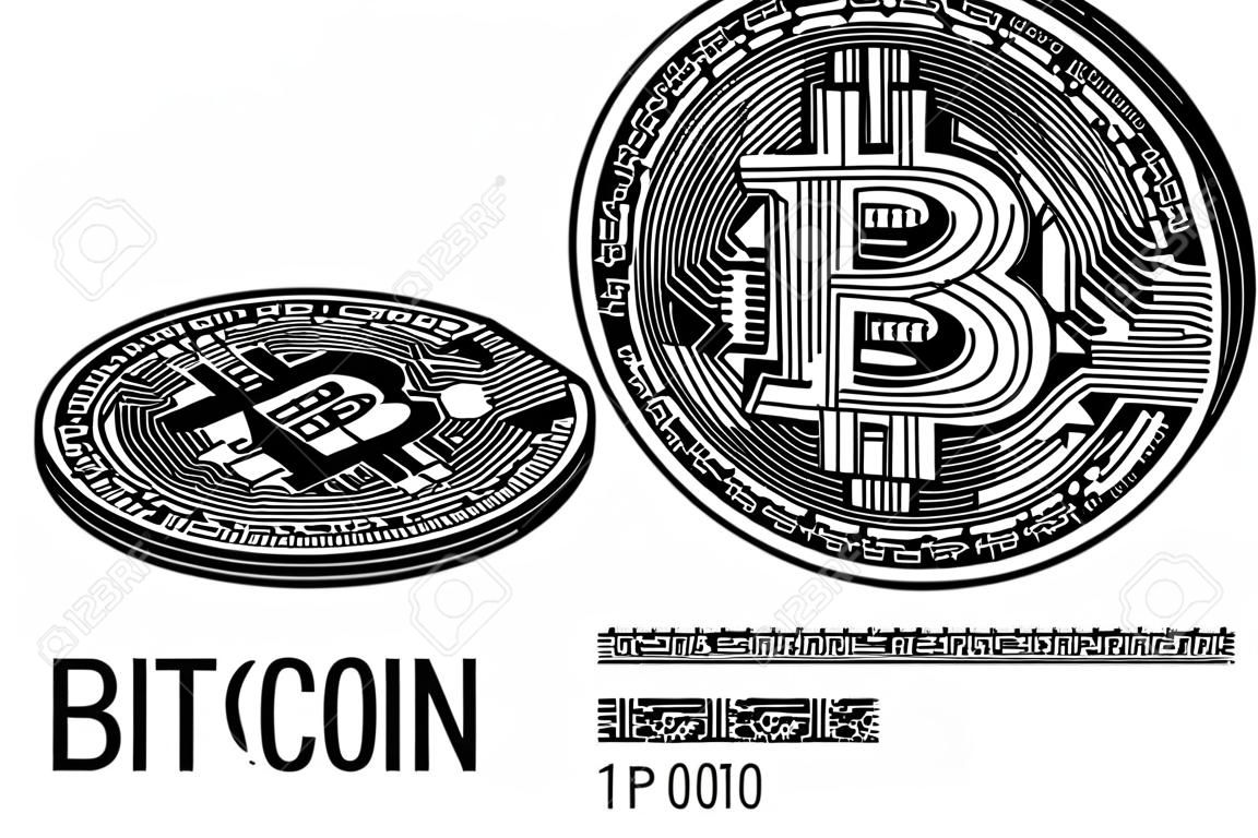 Bitcoin, fysieke Bitcoin vector illustratie.