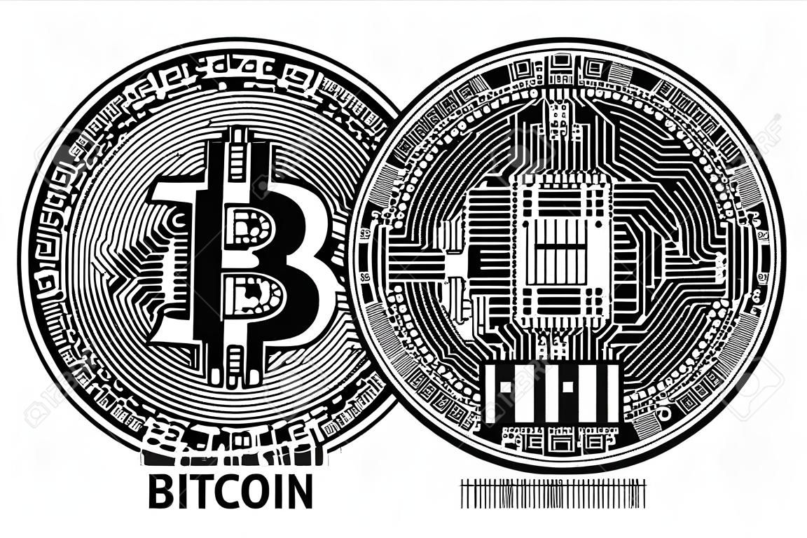 Bitcoin, ilustración física de vector de bitcoin.