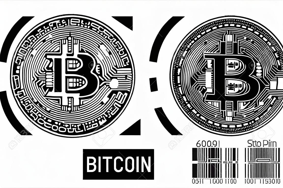 Bitcoin, fysieke Bitcoin vector illustratie.