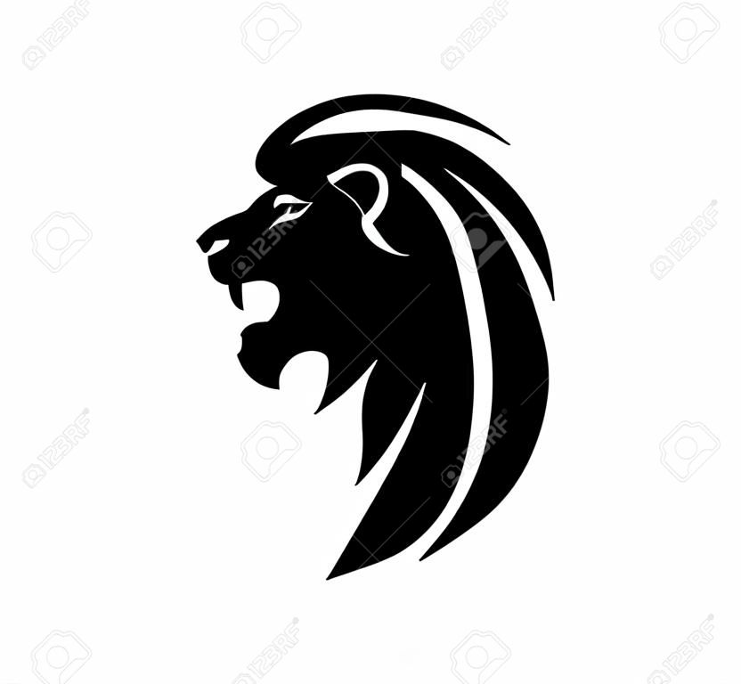 lion's head in profile.