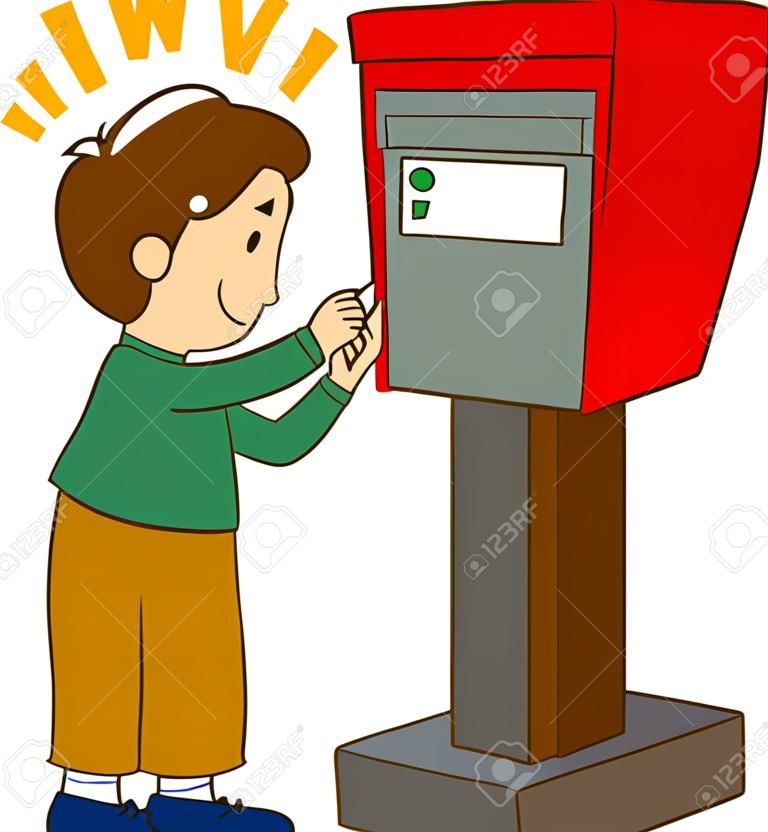Ilustração de colocar uma carta em uma caixa postal