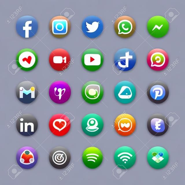Set sociale media-pictogrammen