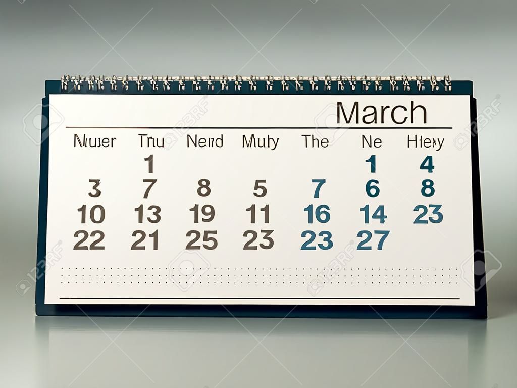 Marzo. hoja del calendario. Calendario del año dos mil dieciséis años.