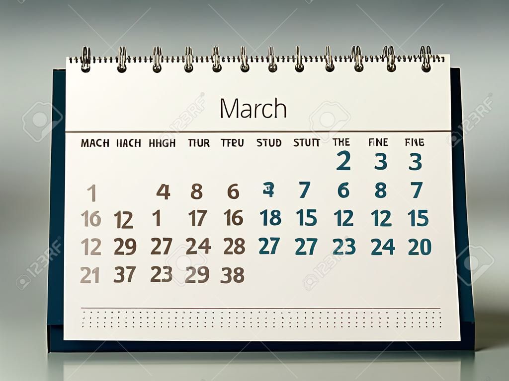 Marzo. hoja del calendario. Calendario del año dos mil dieciséis años.