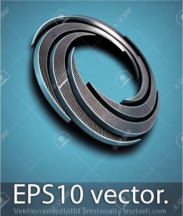 Vector illustration of 3D impeller abstract business logo. 