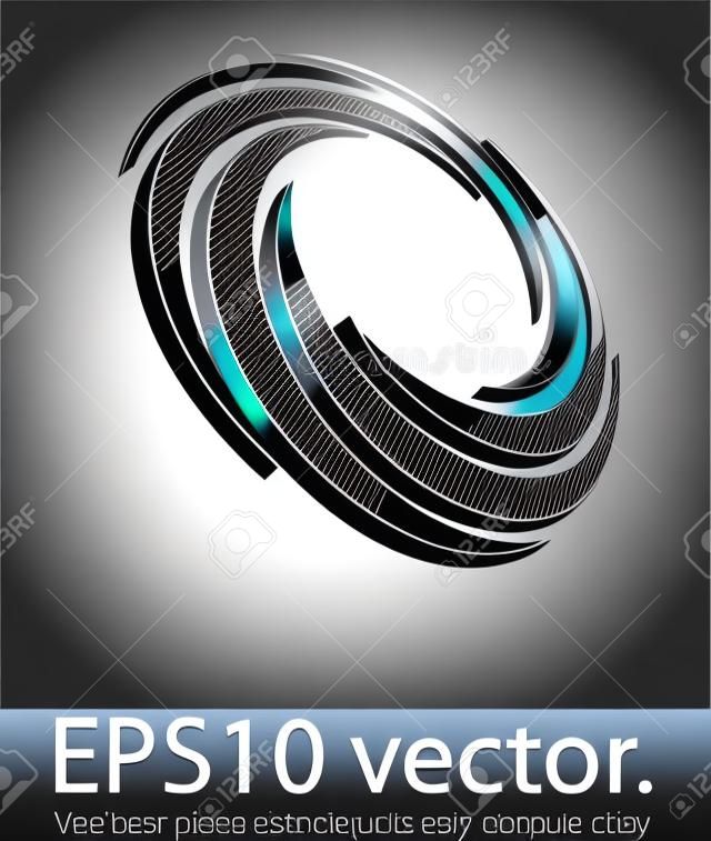 Vector illustration of 3D impeller abstract business logo. 