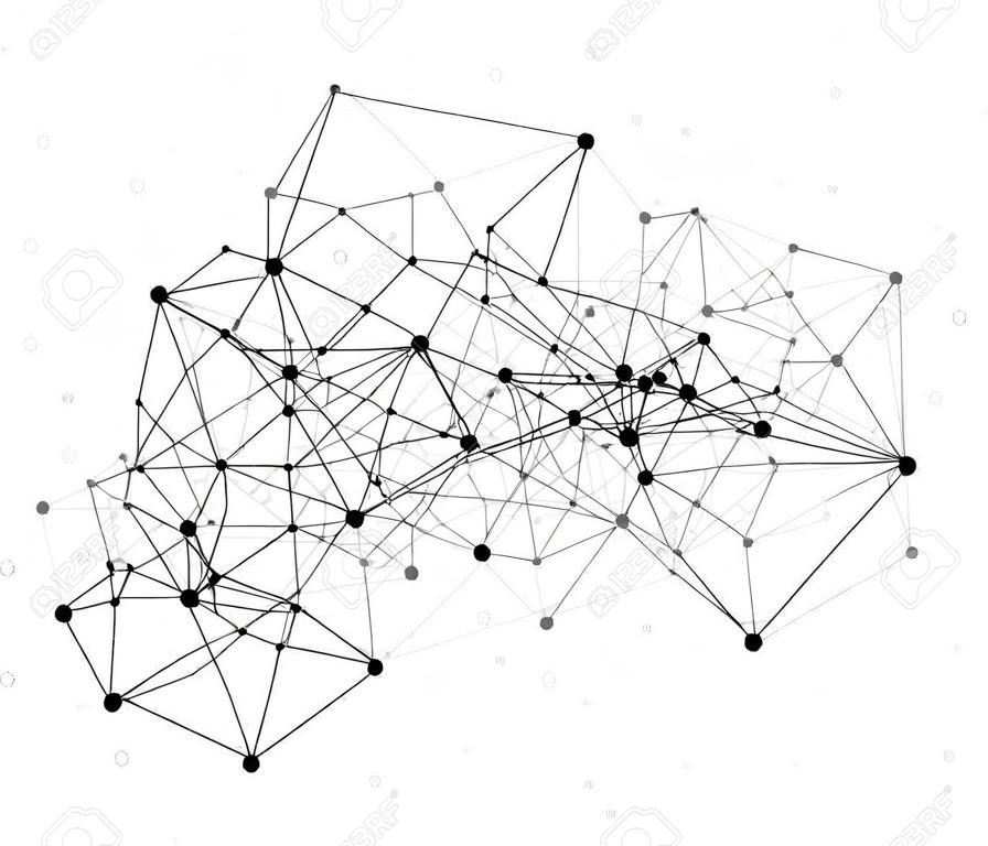 通信網的社會。網絡多邊形背景。矢量插圖。