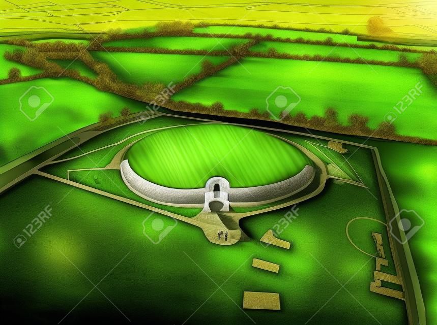 ニューグレンジは、アイルランドのミース州に位置する新石器時代に建てられた先史時代の記念碑です。アイルランドで最も人気のある観光スポットの一つ