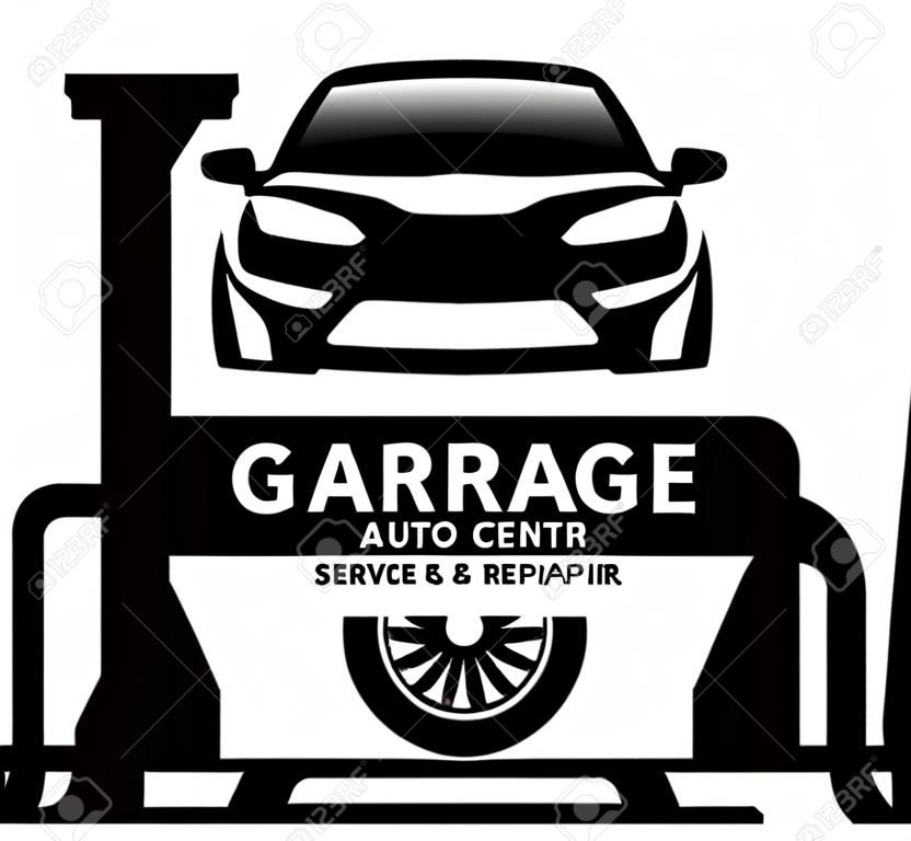 Centrum Auto, obsługa i naprawa garaż logo, Wektor szablonu