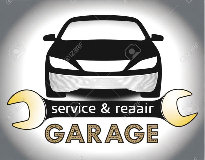 Auto centrum, garage service en reparatie logo, Vector Template