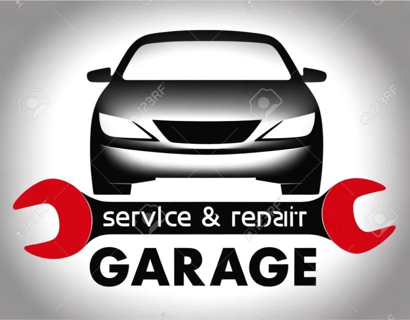 Auto centrum, garage service en reparatie logo, Vector Template