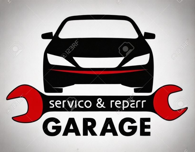 Auto center, garázs és javításával kapcsolatos szolgáltatások, logo, vektor sablon