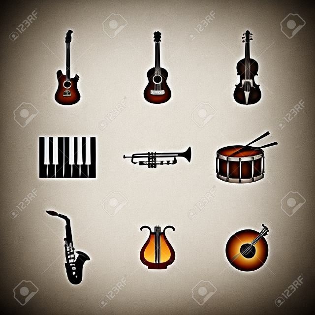 ensemble d'icônes d'instruments de musique