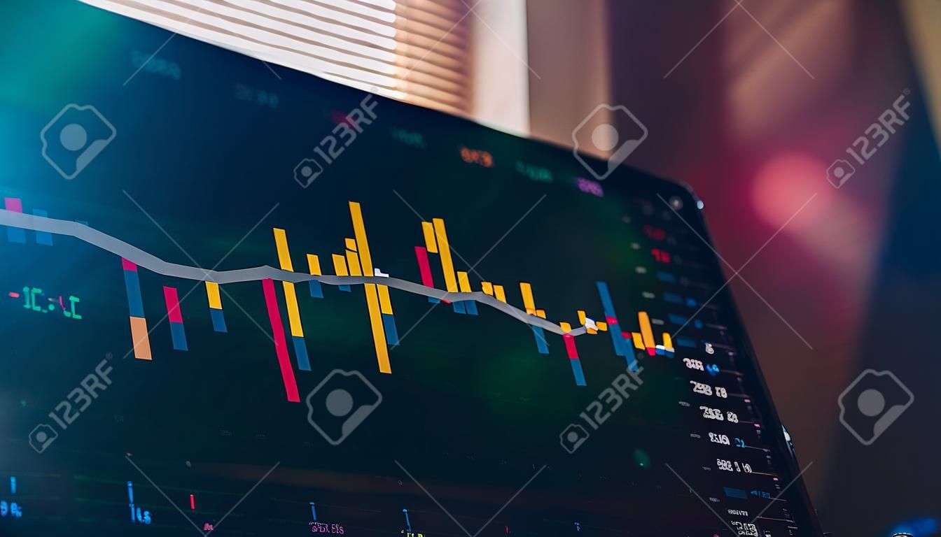 Analyse von Anlagestatistiken und -indikatoren auf dem Dashboard für den Handel