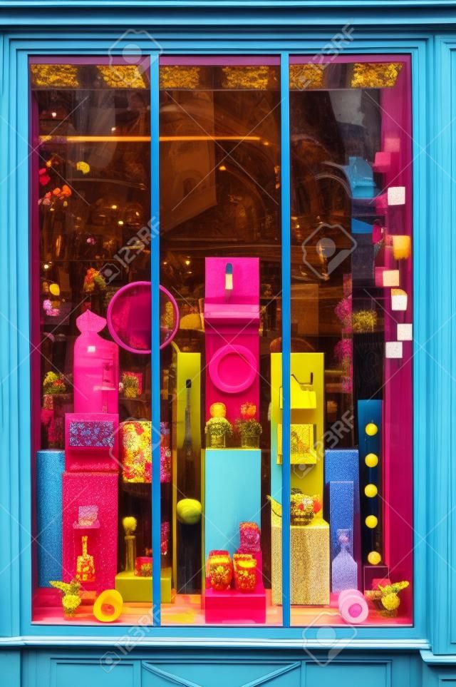 A colorful shop window in Paris France