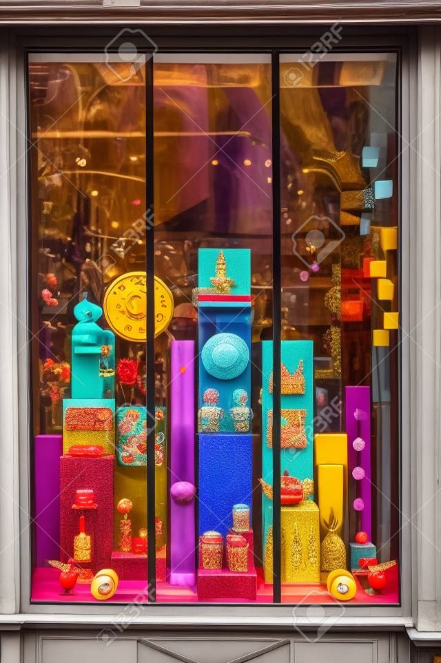 A colorful shop window in Paris France