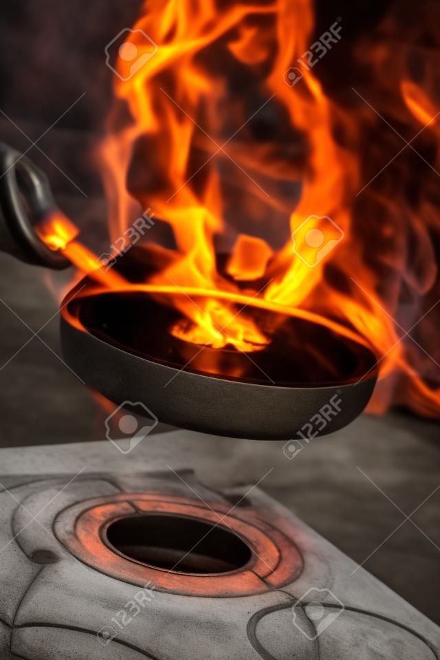pot with fire 