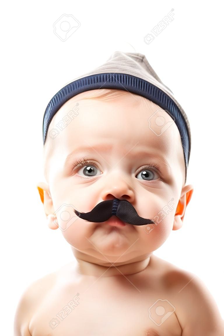 cute baby with moustaches