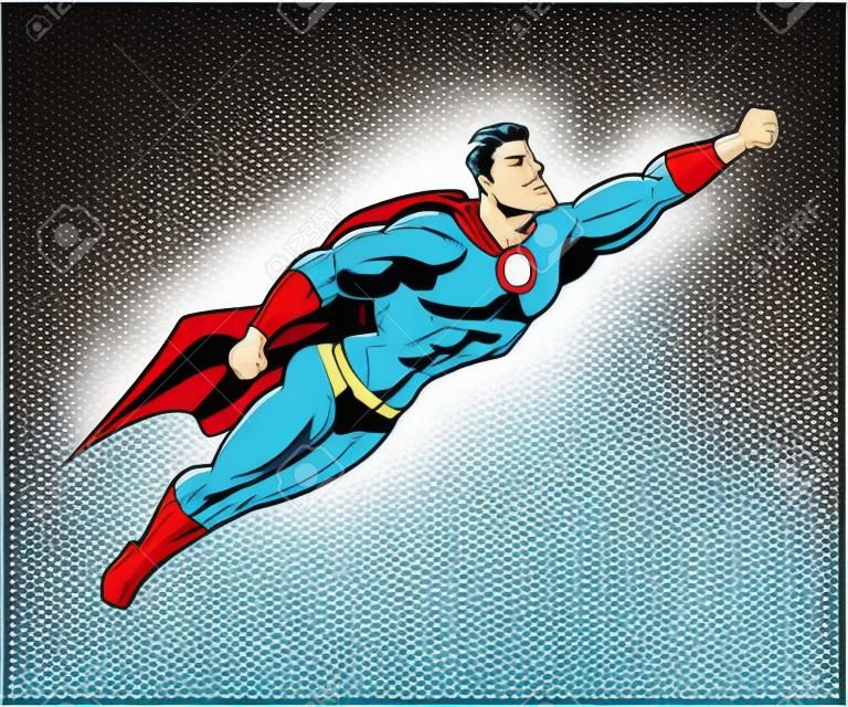 飛行のスーパー ヒーロー。ベクトル イラスト