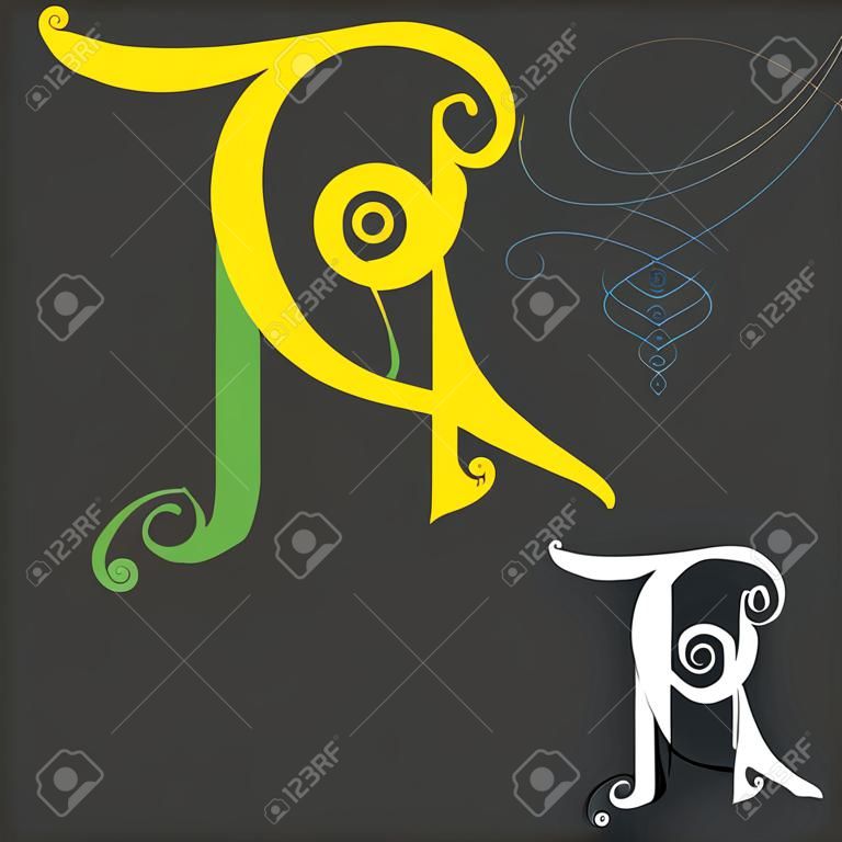 Music style English alphabets - Letter R