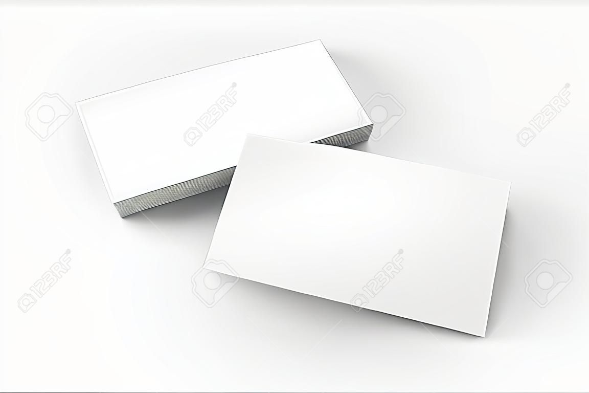 Photo of business cards stack. Template for branding identity.