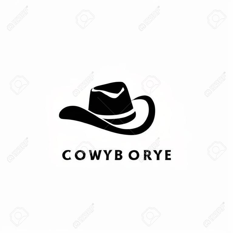 Cowboy Hat Logo, Texas Cowboy Design, Western Country Sheriff Hat Vector, Silhouette Icon
