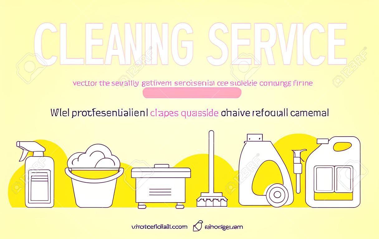 Ilustración de vector de servicio de limpieza para web