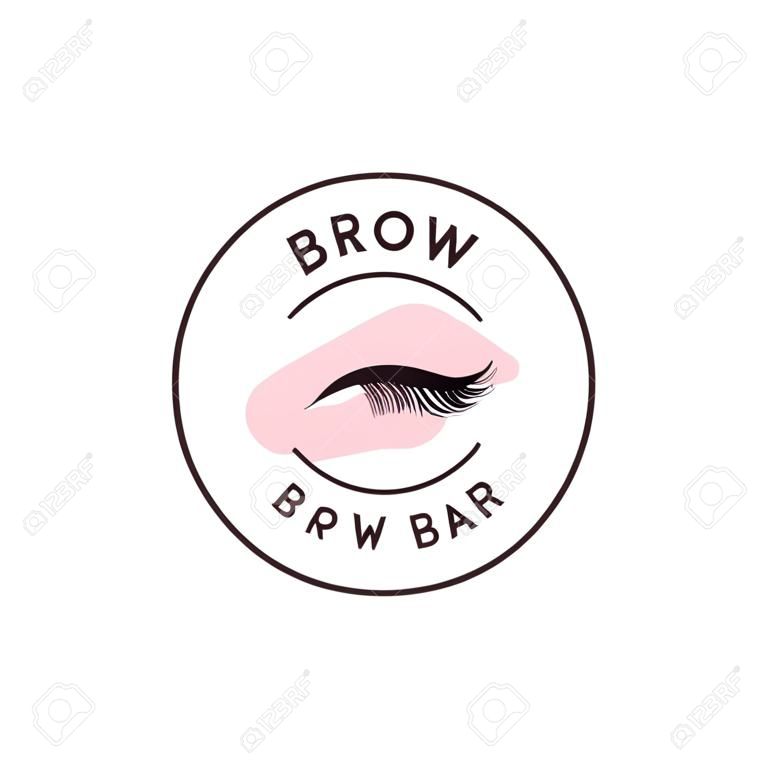 Brow bar logo. Label for a beauty company, vector tag, stamp