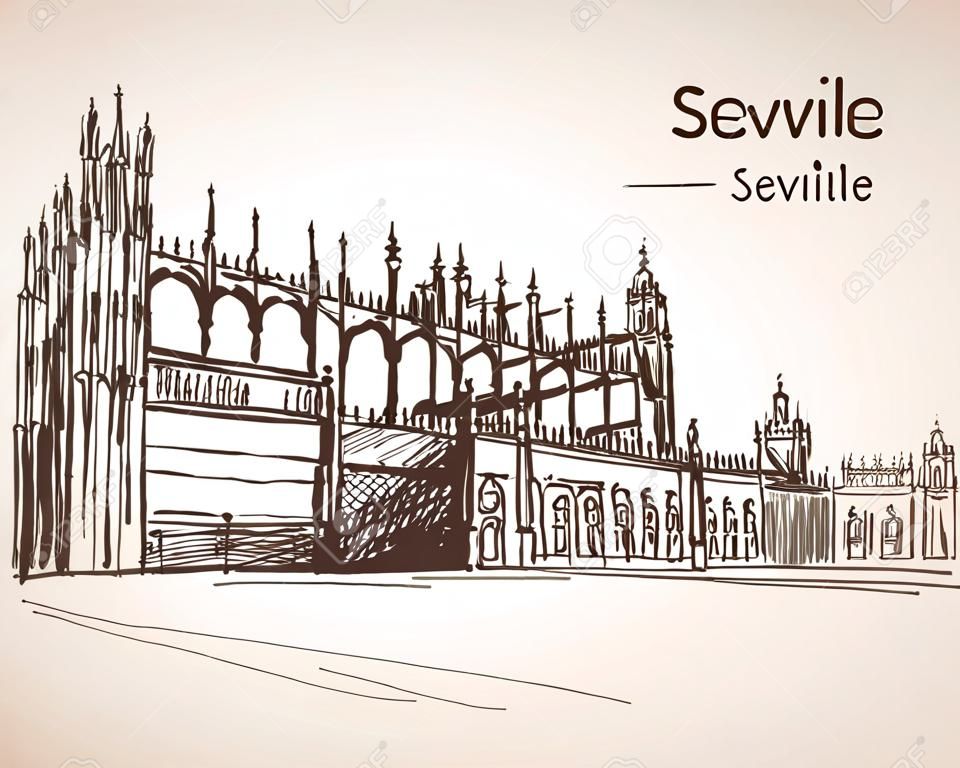 Sketch of spain city seville.