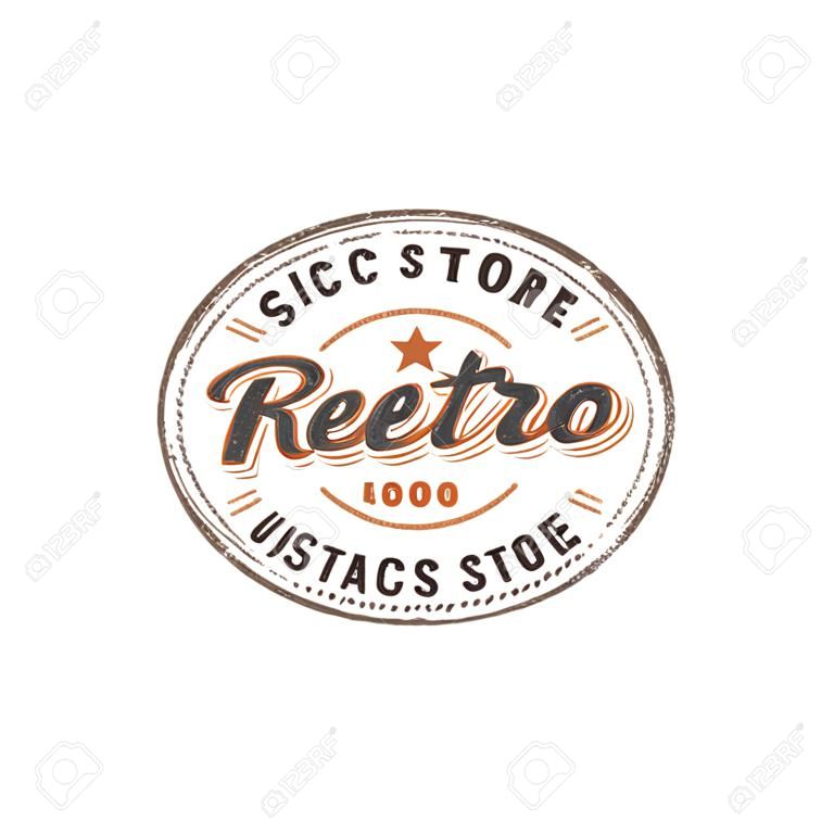 Vintage Retro Store Stamp logo applied for brand and fashion logo design inspiration.