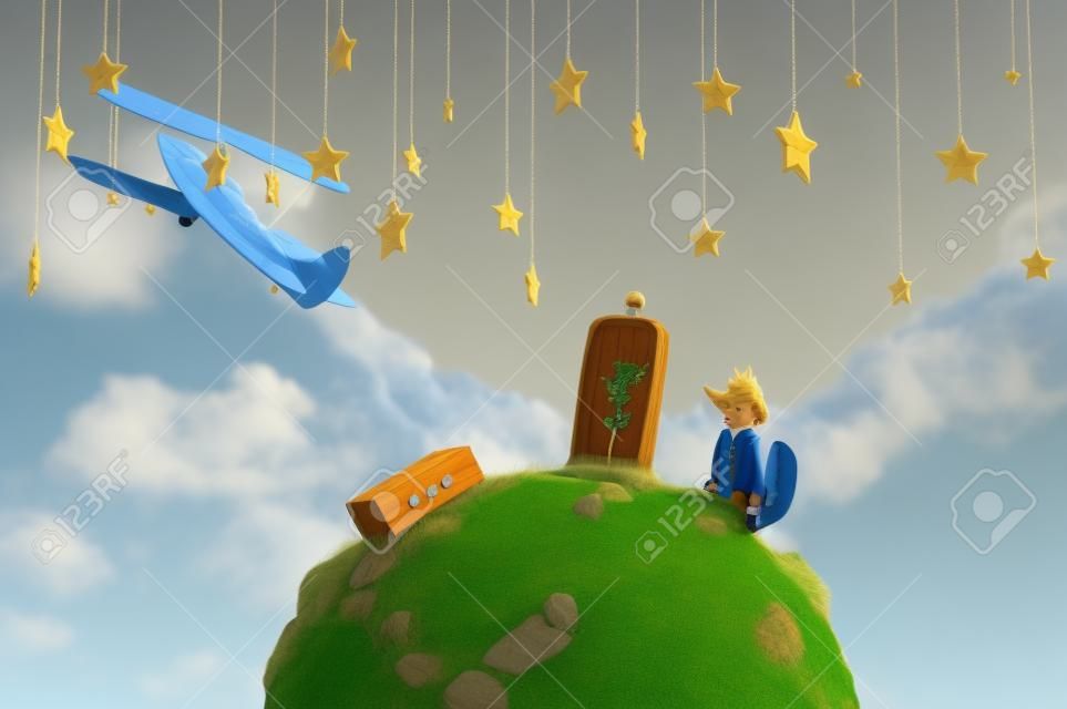 3D illustration of fairytale The Little Prince