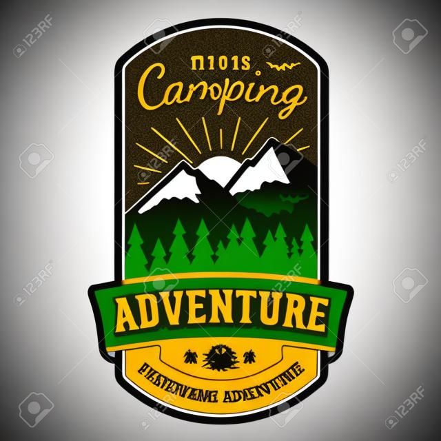 Camping wilderness adventure badge graphic design emblem