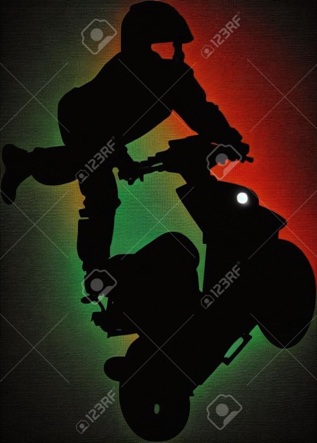 vector image of trick on scooter