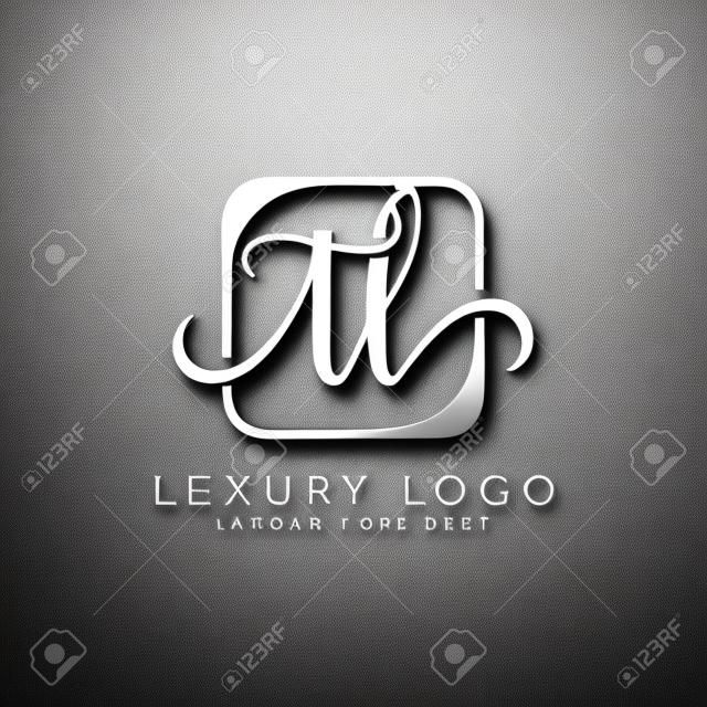 Modello vettoriale per la progettazione del logo della lettera TL iniziale. Lettera di lusso astratta TL logo Design