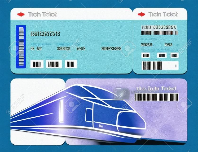 Biglietto del treno su sfondo bianco