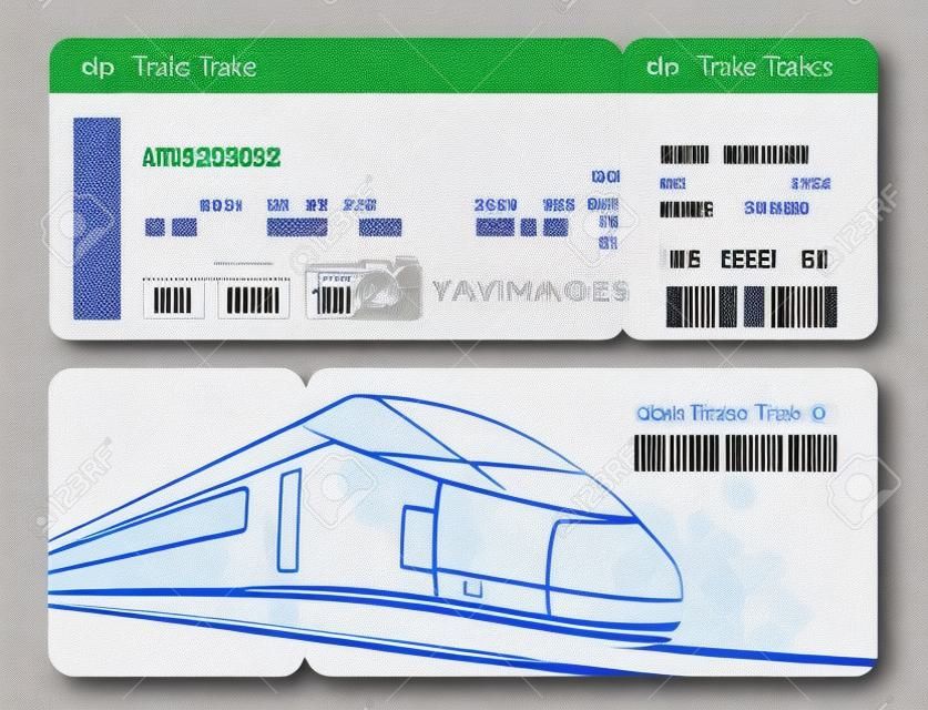 Train ticket on white background