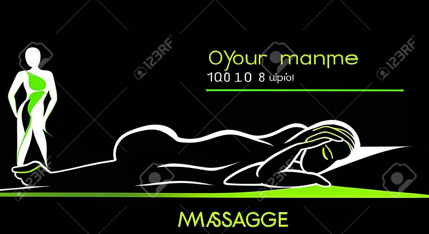 Vettore di biglietto da visita maschio di massaggio