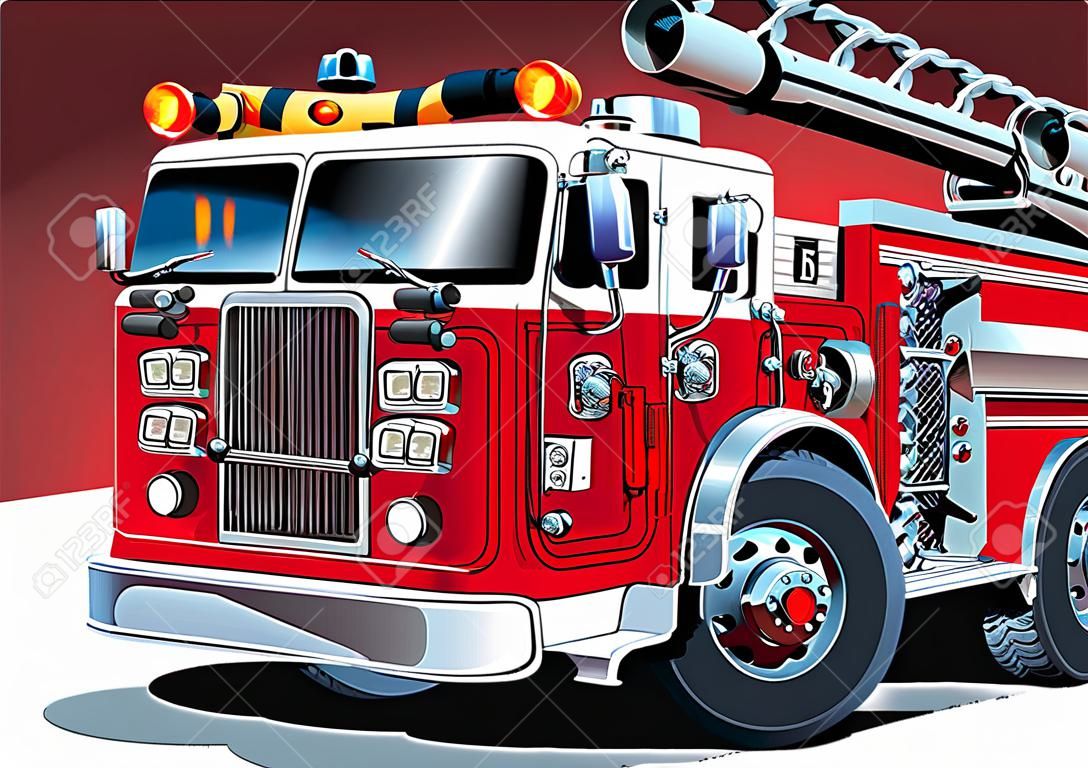 Cartoon Vector del coche de bomberos