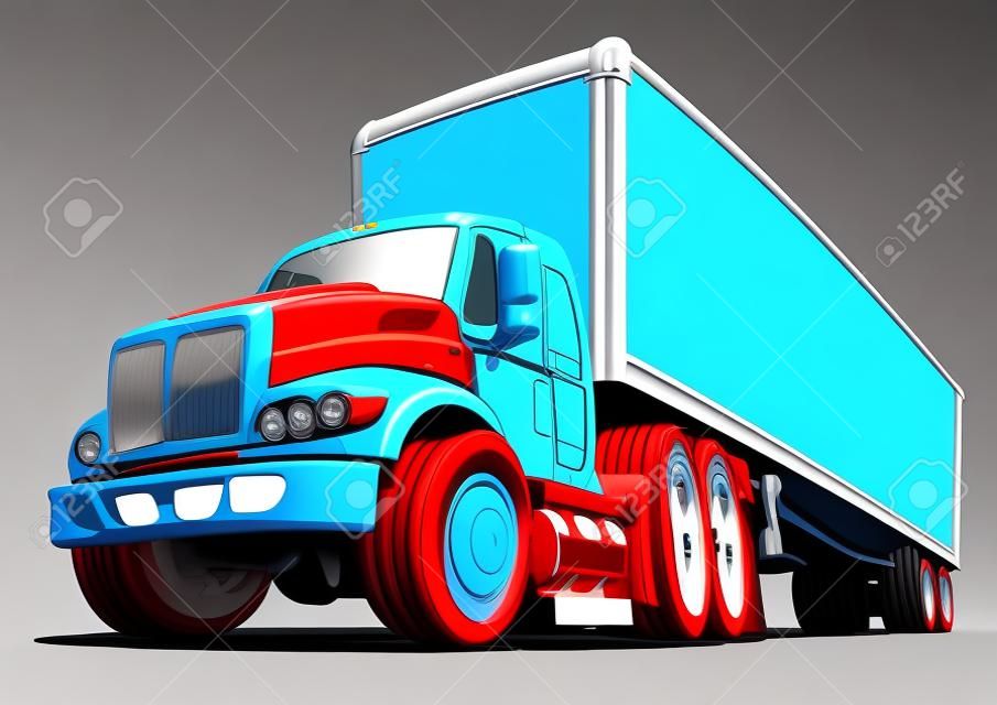 Cartoon semi truck.  