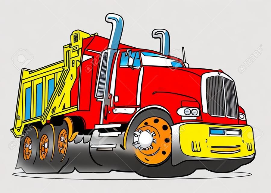 Vector Cartoon Dump Truck.