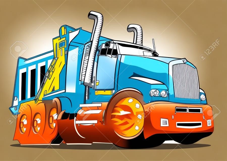 Vector de dibujos animados camión volquete.