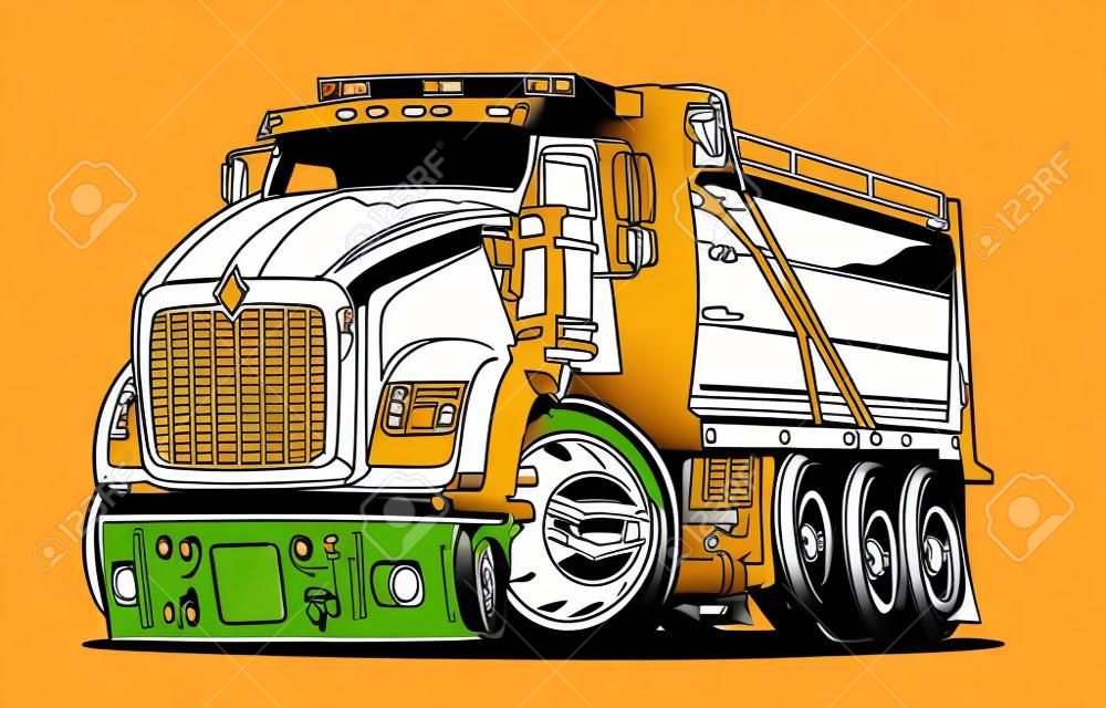 Vector Cartoon Dump Truck. vector format separated by groups and layers for easy edit