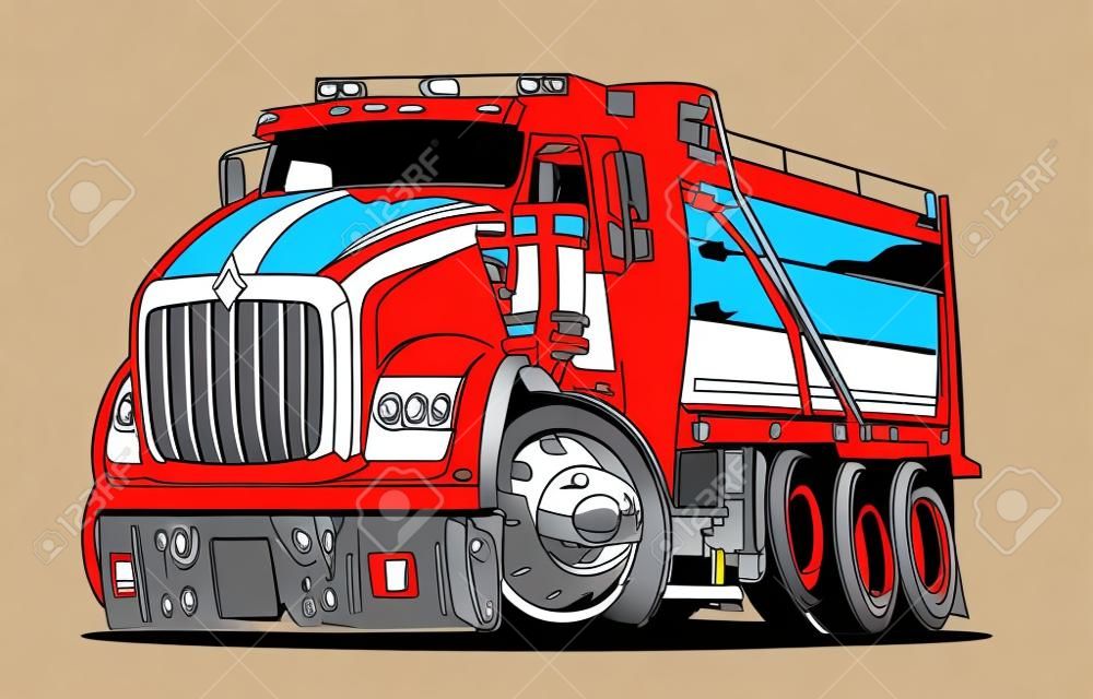 Vector Cartoon Dump Truck. vector format separated by groups and layers for easy edit