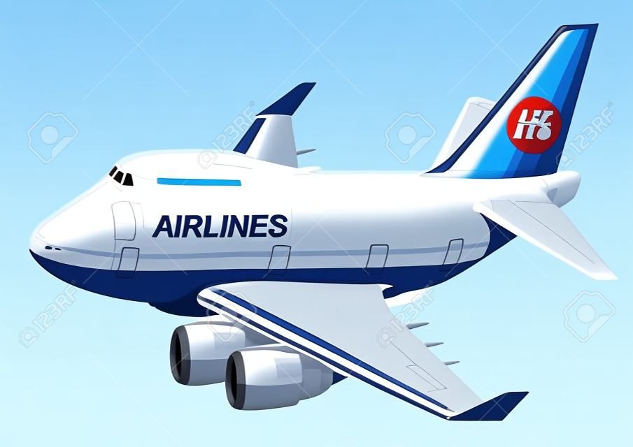 Cartoon Commercial Airplane