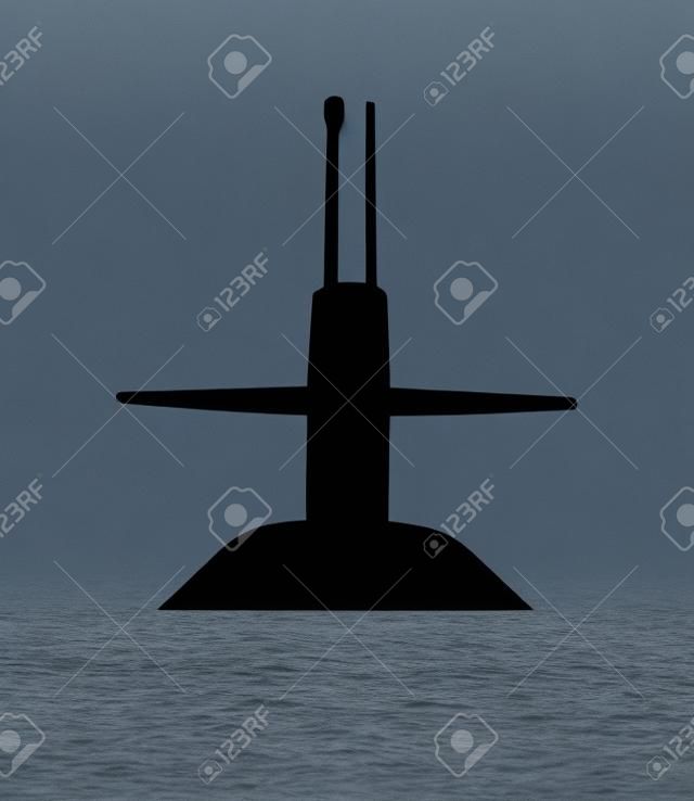 潜水艦シルエットフロントビュー