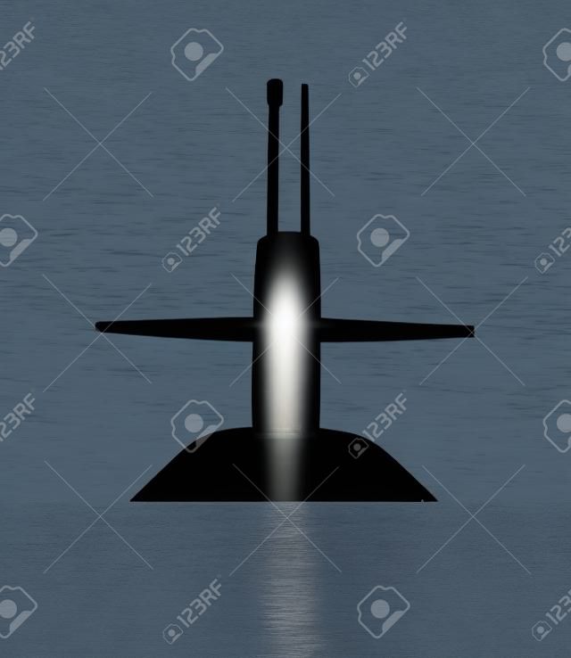 潜水艦シルエットフロントビュー