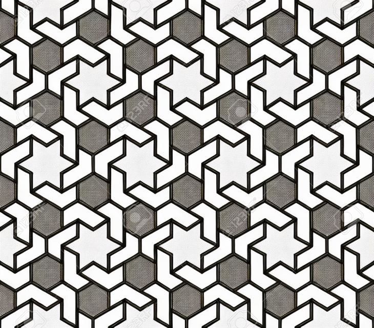 黒と白のイスラムの幾何学的なパターンの背景